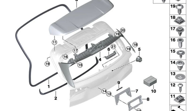 Módulo de ajuste (Einstellelement) OEM 51627478930 para BMW G05, F95, G07. Original BMW.