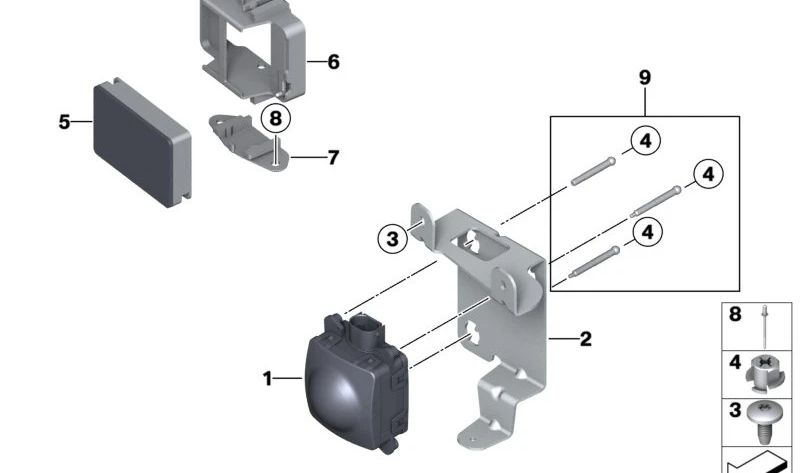 Kit de ajuste del sensor de aparcamiento OEM 66316762520 para BMW Serie 3 (E90, E91, E92, E93), Serie 5 (E60, E61), Serie 6 (E63, E64), Serie 7 (E65, E66, F01, F02). Original BMW.