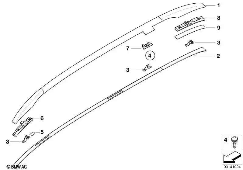 Ajuste trasero derecho para BMW Serie 3 E46 (OEM 51137006330). Original BMW.