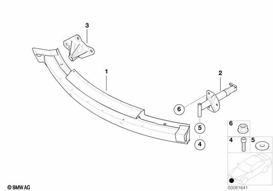 Argolla de remolque delantera derecha para BMW E52 (OEM 51117033567). Original BMW.