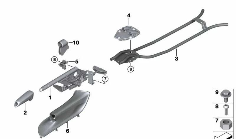 Couvercle de levier de frein à main OEM 34427900778 pour la série BMW 3 E90, E91, E92, E93. BMW d'origine.