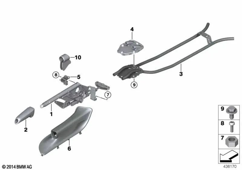 Cubierta del freno de mano para BMW E90, E91, E92, E93 (OEM 34427155624). Original BMW