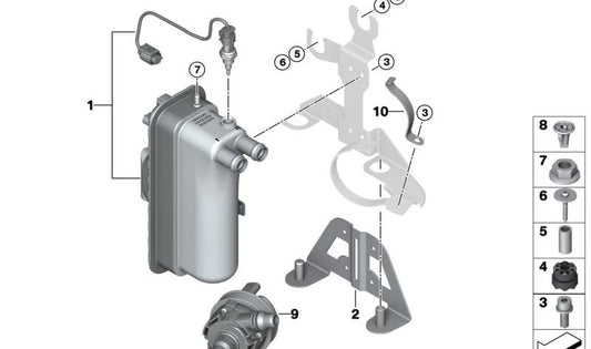 Electric instant heater for BMW I01, I01N (OEM 64125A66202). Original BMW