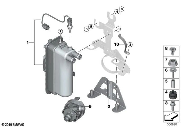 Abrazadera de bomba de agua eléctrica para BMW i I01, I01N (OEM 64219302459). Original BMW