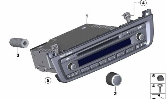 Radio CD Business para BMW Serie 1 F20, F21 (OEM 65129332076). Original BMW