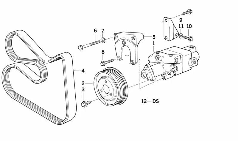 Soporte de fijación para BMW Serie 5 E34 (OEM 32421726314). Original BMW