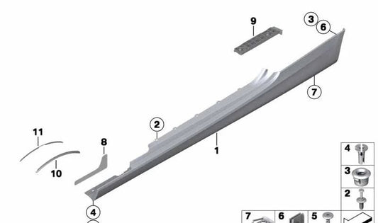 Molduras del paso de rueda imprimadas delante derecha para BMW Serie 3 E92, E93 (OEM 51777318574). Original BMW