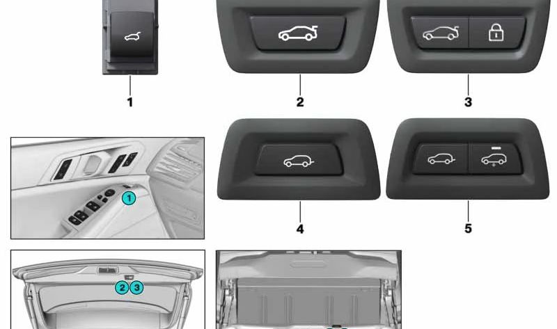 Interruptor portón trasero inferior para BMW Series X5, X6 (OEM 61316820715). Original BMW