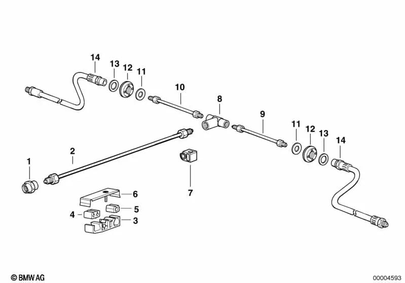 Tubo para BMW modelos E34, E38 (OEM 34326755517). Original BMW