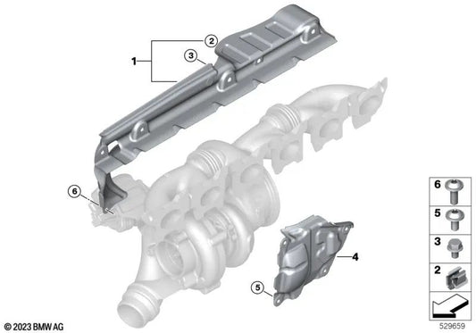 Placa de Protección Térmica para BMW Serie 2 G42, Serie 3 G20, G20N, G21, G21N, Serie 4 G22, G23, G26, X3 G01, G01N, X4 G02, G02N, Z4 G29 (OEM 11795A5CA74). Original BMW.