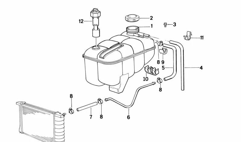 Tubo para BMW Serie 3 E30 (OEM 17121719374). Original BMW