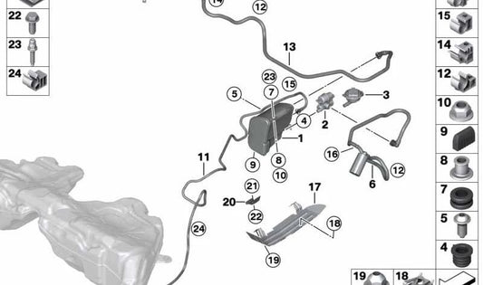 Soporte de sujeción para BMW F06N, F12, F12N, F13, F13N (OEM 16137265834). Original BMW