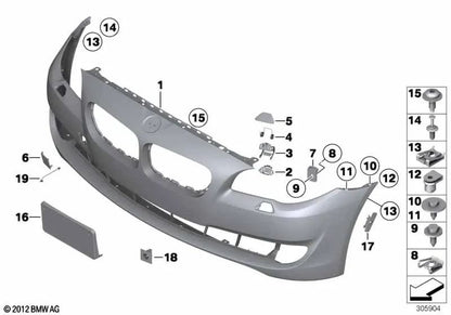 Tapón ciego izquierdo para BMW Serie 5 F10, F11, F18 (OEM 51117207149). Original BMW