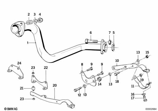 Auspuffrohr für BMW E30 (OEM 1811242981). Original BMW.