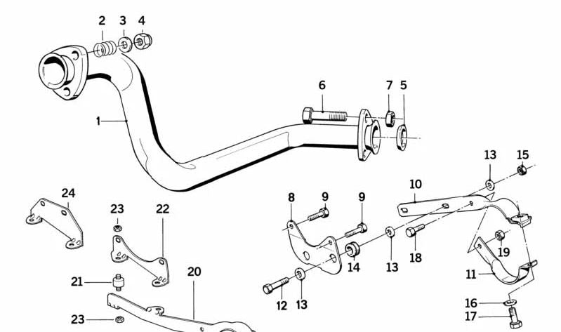 Soporte metálico para BMW E30, E34 (OEM 18212243263). Original BMW