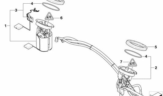 Kit de reparación bomba de combustible para BMW E84 (OEM 16117327114). Original BMW