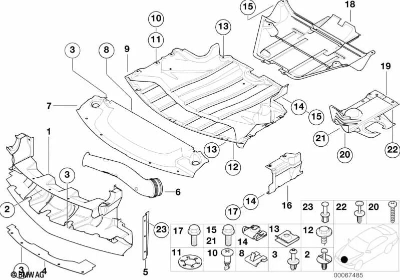 Sellado para Conducción de Aire de Refrigeración para BMW Z8 E52 (OEM 51717009443). Original BMW