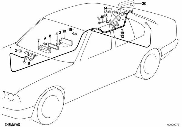 Cable de antena para BMW Serie 5 E34 (OEM 65248359094). Original BMW