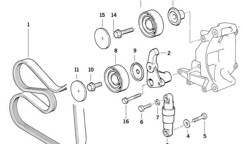 Correa estriada para BMW E36, E34 (OEM 11287636373). Original BMW