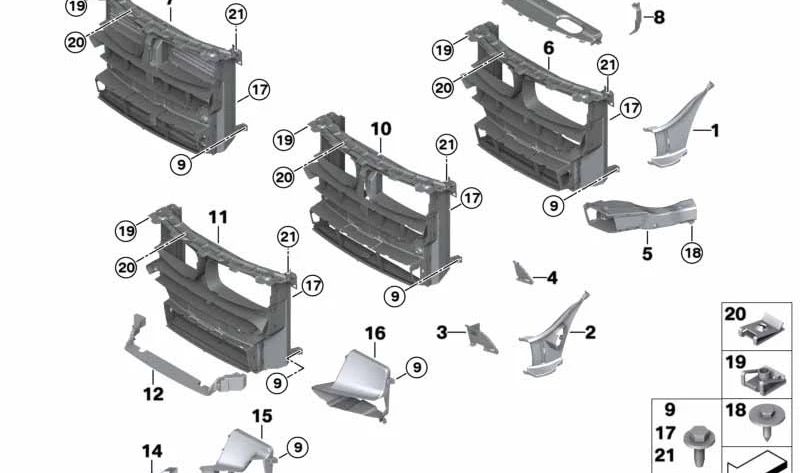 Conducto de aire OEM 51647294482 para BMW X5 (F15), X6 (F16). Original BMW.