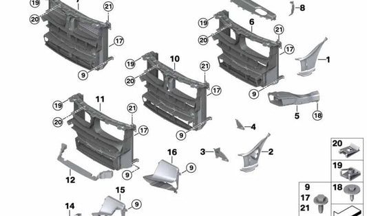 Conducto de aire para radiador izquierdo OEM 51747304535 para BMW F15. Original BMW.