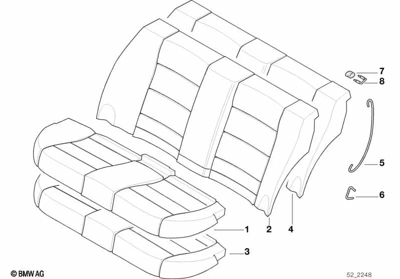 Fabric Seat Cover for BMW E36 (OEM 52208156429). Original BMW.