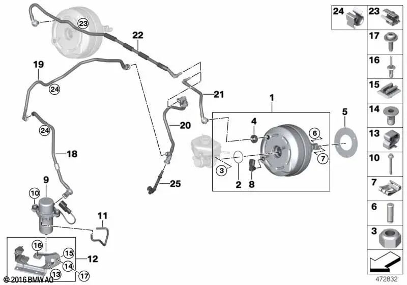 Exhaust pipe for BMW F30N (OEM 34336896340). Genuine BMW