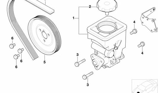 Bomba de dirección asistida para BMW Serie 3 E46 (OEM 32416757465). Original BMW