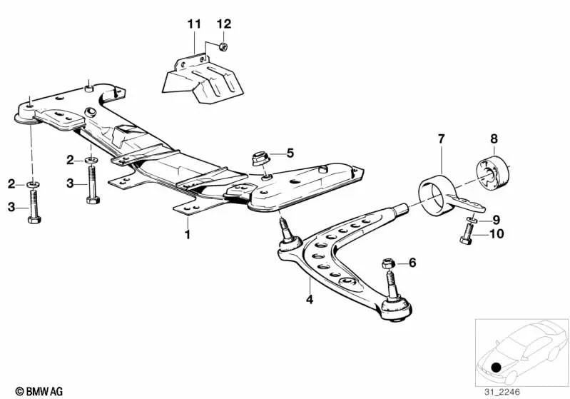 Placa protectora térmica para BMW Serie 3 E30 (OEM 31121127618). Original BMW.