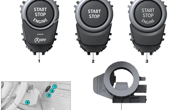 Interruptor Start/Stop para BMW Serie 5 G30, G31, G38, Serie 6 G32 (OEM 61317939289). Original BMW