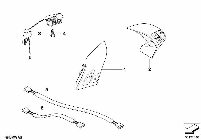 Interruptor MFL derecho para BMW Z4 E85, E86 (OEM 61318035324). Original BMW.