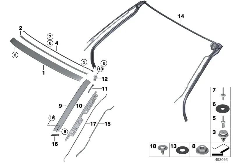 Revestimiento pilar A izquierdo para BMW i I15 (OEM 51337462627). Original BMW.