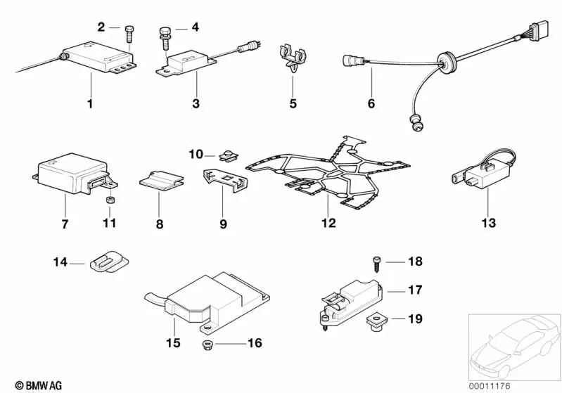 Frontairbag-Sensorkabel für BMW 3er E36 (OEM 61128357032). Original BMW.