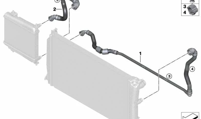 Manguera del Radiador de Refrigerante para BMW G42, G20, G21N, G22, G23, G26 (OEM 17128654817). Original BMW