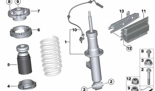 Acabador traseiro adicional com tubo de proteção OEM 33506899850 para BMW G08 (x3 2017 em diante). BMW original.