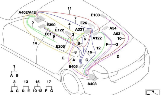 Modulo di sostituzione per cavi di antenna OEM FM1/FM2 61118718745 per BMW G20, G28, G80. BMW originale.