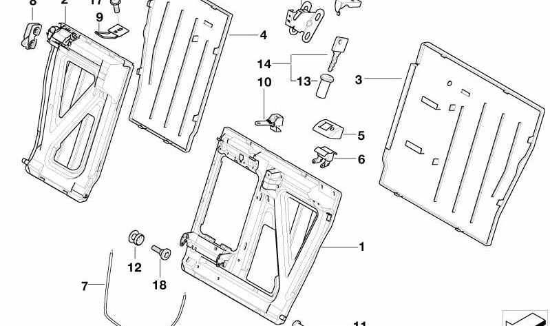 Cerradura para BMW Serie 5 E39 (OEM 52208176217). Original BMW