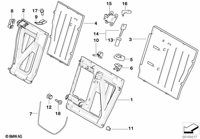 Cerradura para BMW Serie 5 E39 (OEM 52208209626). Original BMW