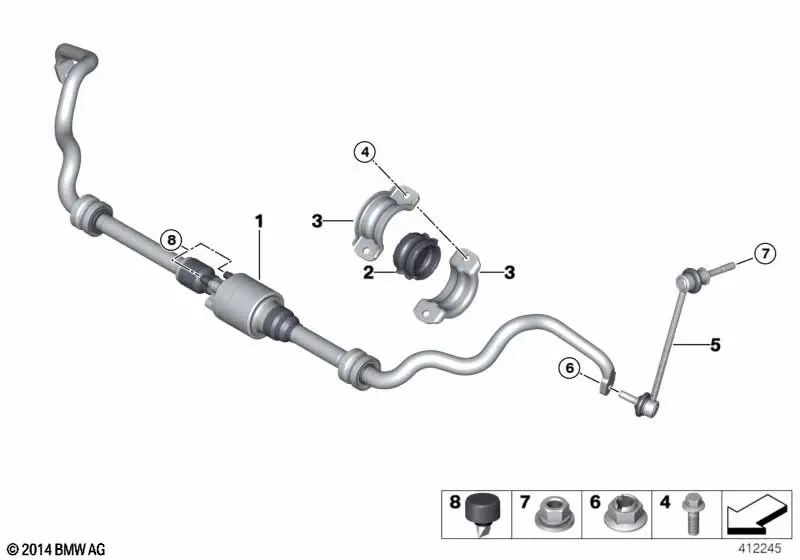 Estabilizador Activo para BMW X5 E70, E70N, F15, F85, X6 E71, F16, F86 (OEM 37116856418). Original BMW.