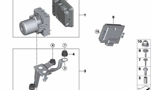 Módulo hidráulico DSC OEM 34515A976E0 para BMW F90, G30, G31, G38, G32, G01, G08, F97, G02, F98. BMW originais.