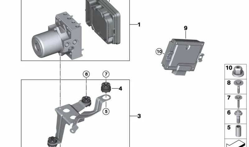 Kit de Reparación Unidad de Control DSC para BMW Serie 5 G30, G31, G38, Serie 7 G11, G12, X3 G01, X4 G02 (OEM 34525A36094). Original BMW