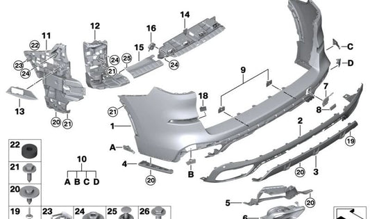 Right absorber cone for BMW G05, G18 (OEM 51128094412). Original BMW