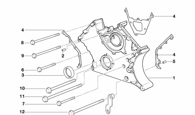 Cubierta inferior de la cadena de distribución OEM 11141702543 para BMW E39, E38, E31. Original BMW