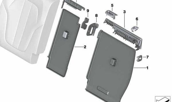 Soporte absorbente de impactos izquierdo OEM 52206996659 para BMW G05 (X5), G07 (X7). Original BMW.