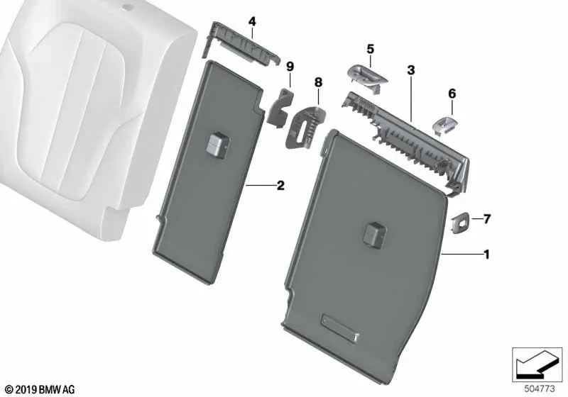 Blenda Cerradura de Bloqueo para BMW X5 G05, G05N, X7 G07, G07N (OEM 52208491151). Original BMW.