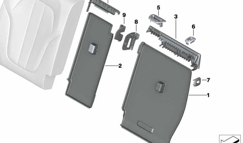 Cubierta embellecedora del pasador de cerradura OEM 52208491155 para BMW G05, G07. Original BMW.