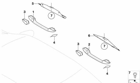 Soporte de Manija Trasera Izquierda para BMW Serie 3 E46 (OEM 51168219061). Original BMW