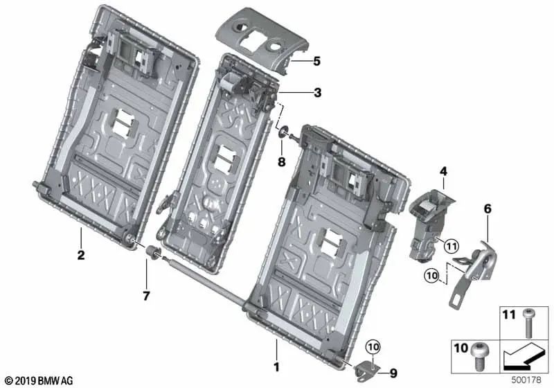 Argolla de sujeción izquierda para BMW F40 (OEM 52207469495). Original BMW.