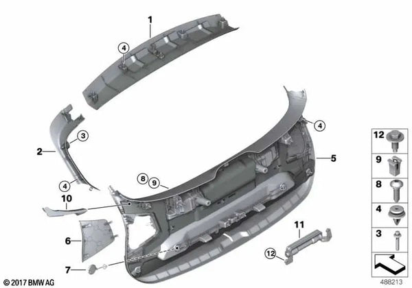 Tapa izquierda para BMW X2 F39 (OEM 51499491203). Original BMW.