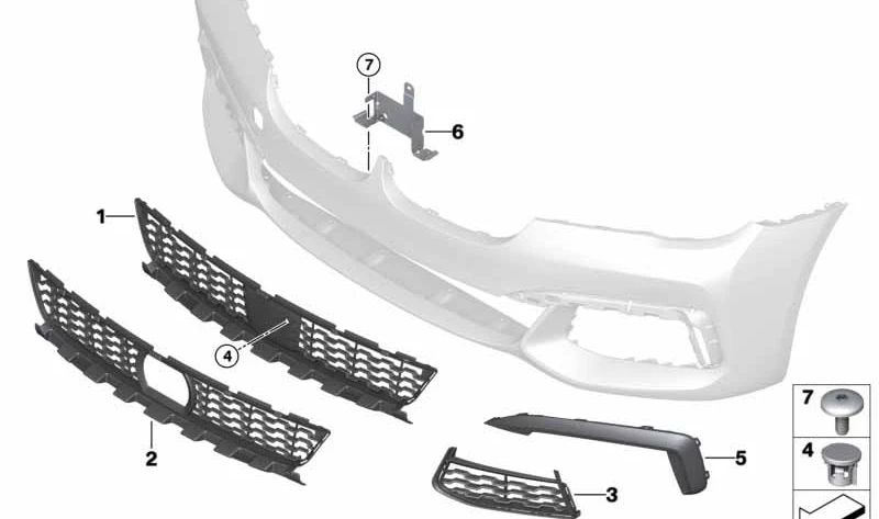 Blenda derecha para BMW Serie 7 G11, G12 (OEM 51118061120). Original BMW